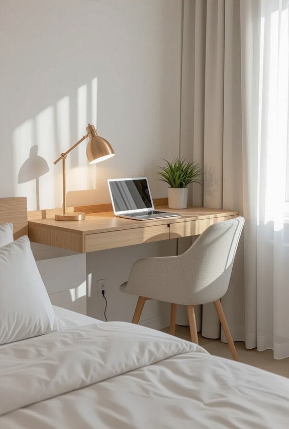 slim wall mounted bedroom desk