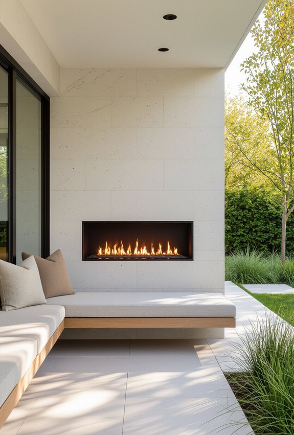 slim wall mounted fireplace flair