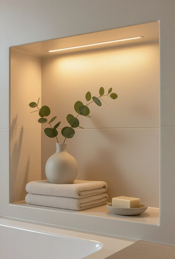 slim warm recessed shelf lighting
