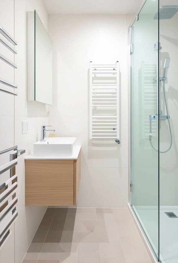 slimline fixtures for narrow bathrooms