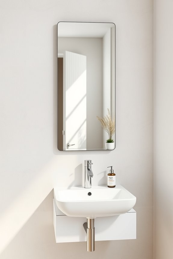 slimline mirrors enhance small spaces