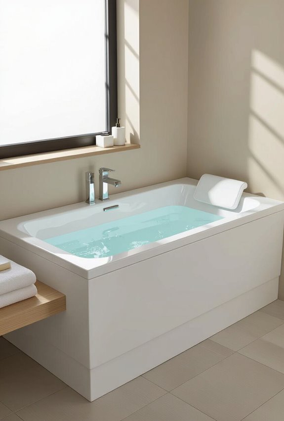 sloped back compact ergonomic bathtub