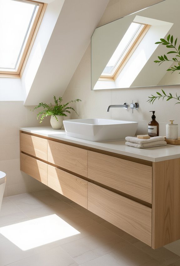 sloped ceiling custom drawer vanity