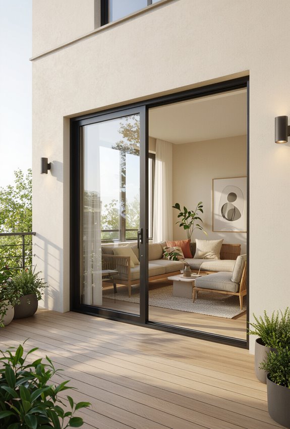 smart balcony doors with biometrics