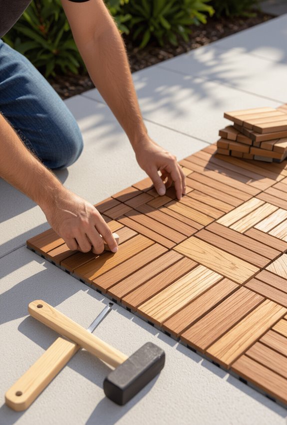 snap together stylish patio flooring
