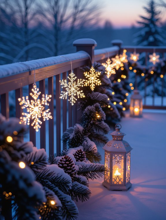 snowflake lights icy decor