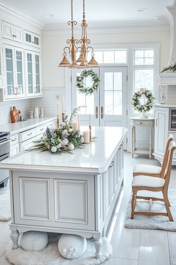 snowy white holiday decor
