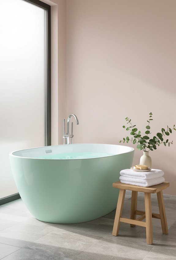 soft aqua and blush peach