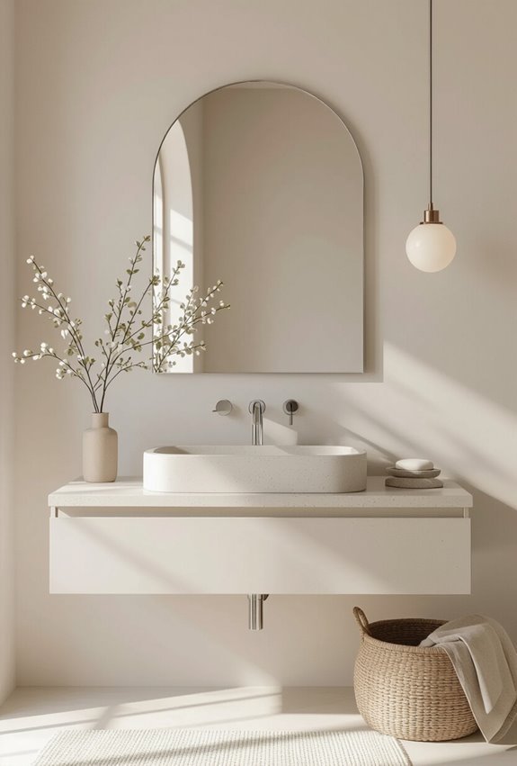 soft arched architectural mirror