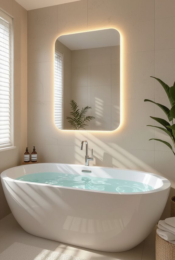 soft backlit mirror ambiance