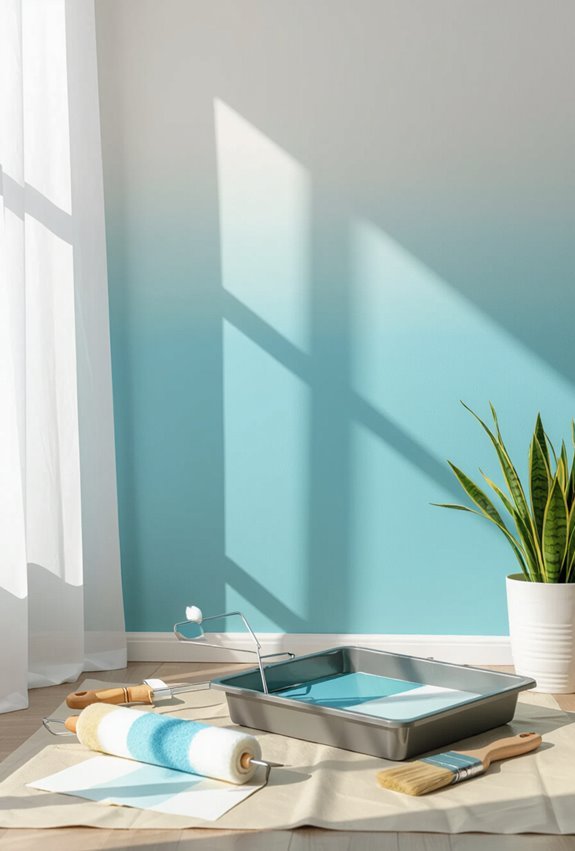 soft blended ombre wall