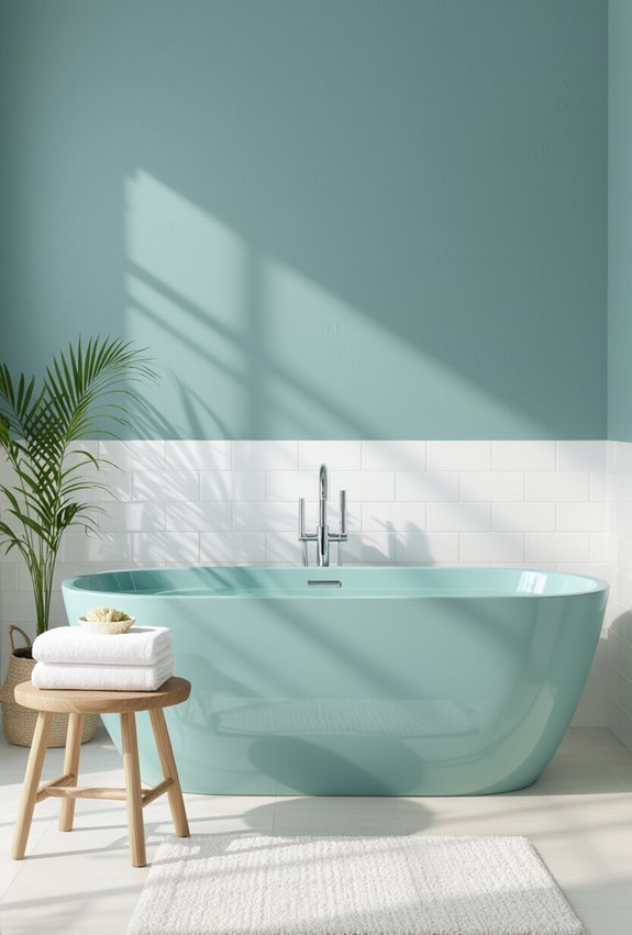 soft blue green coastal serenity