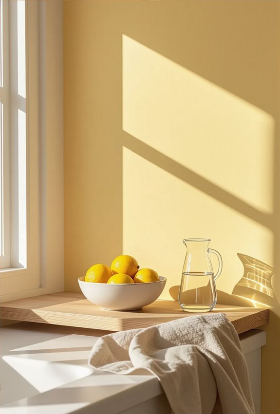 soft buttery yellow kitchen