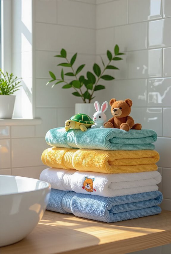 soft colorful character towels