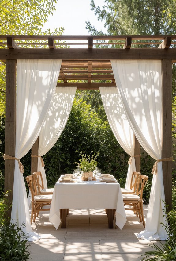 soft colorful outdoor fabric drapes