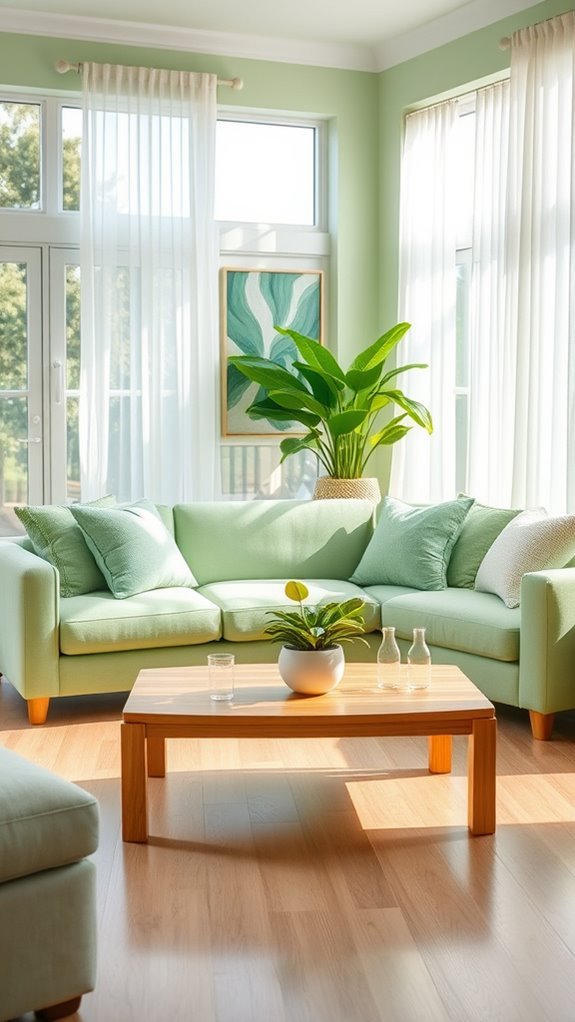 soft green living accents