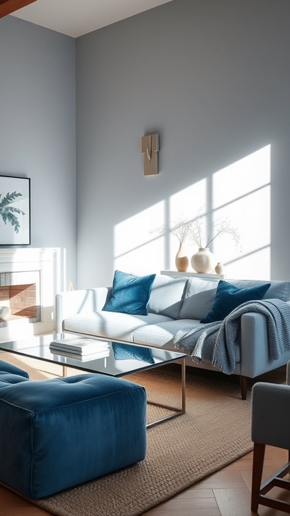 soft grey blue fabrics