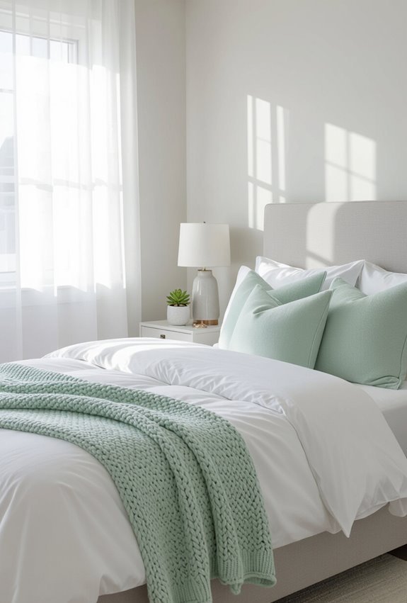soft grey mint green