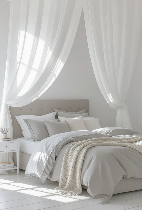 soft grey white draped romance