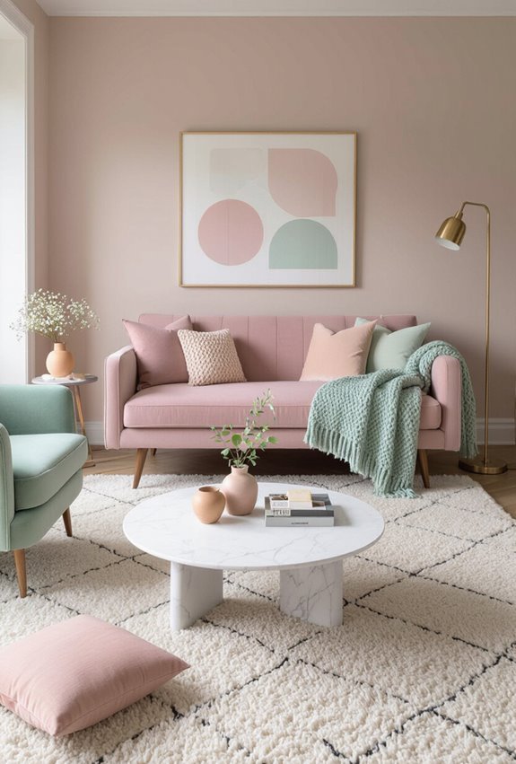 soft layered pastel feminine palette