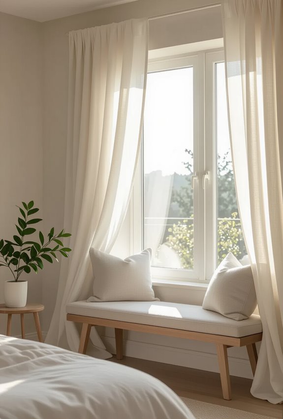 soft light filtering layered curtains
