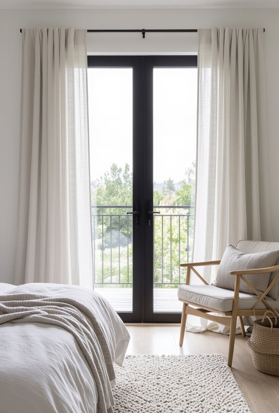 soft linen drapes layered sheers