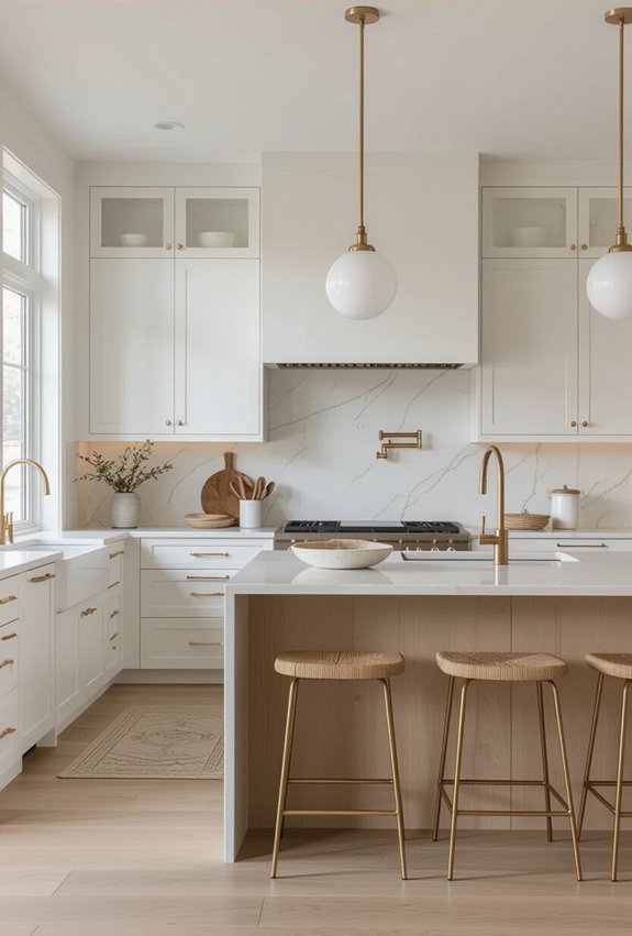 soft matte white cabinets