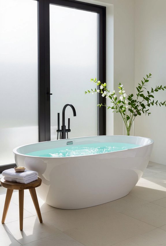 soft modern oval tub