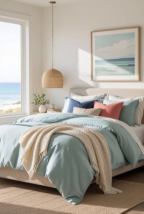 soft neutrals with muted aqua