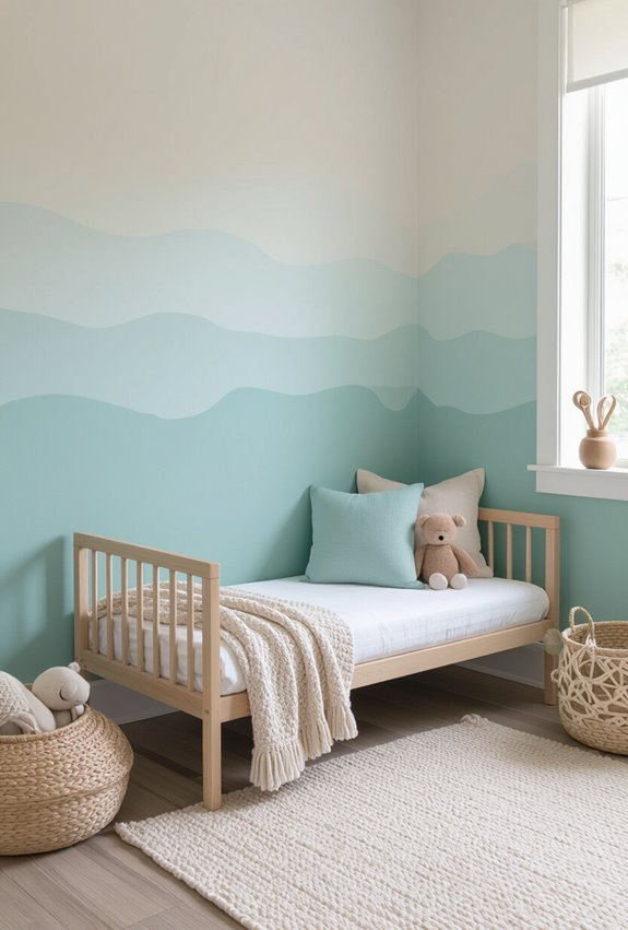 soft ombre calming gradient wall