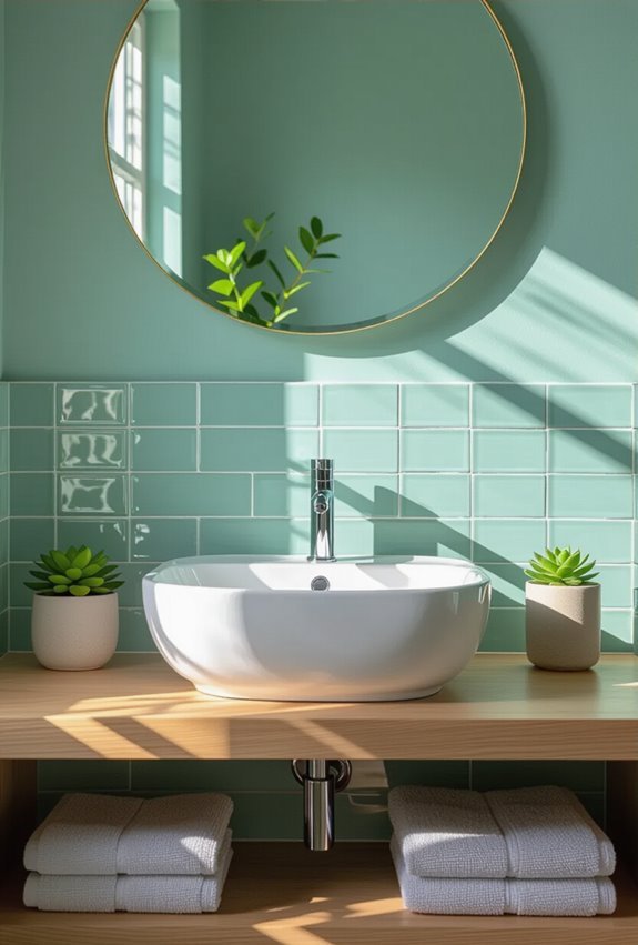 soft pastel bathroom accent