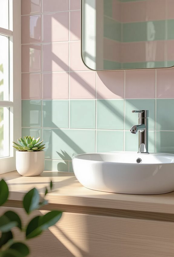 soft pastel ceramic tiles