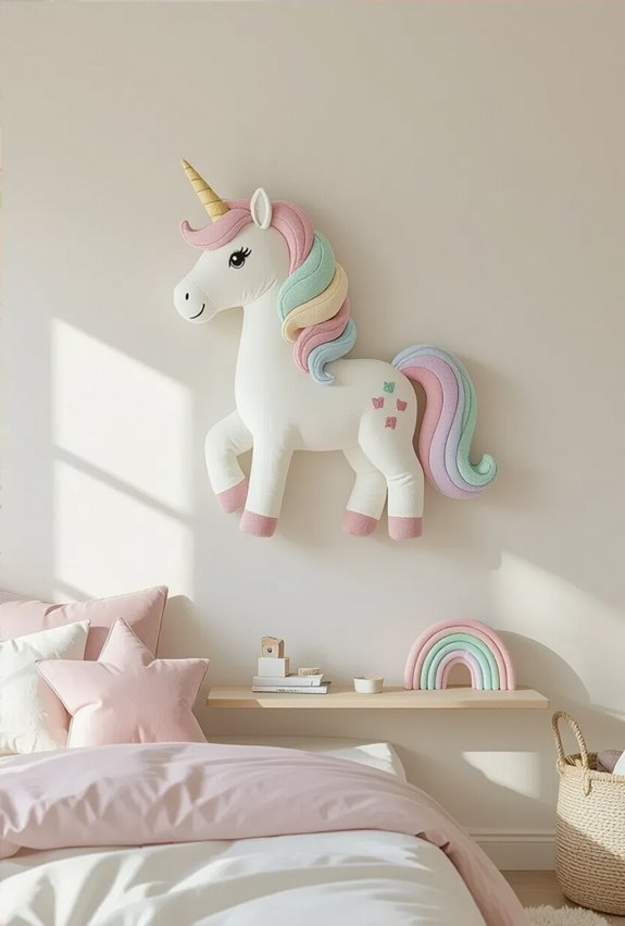 soft pastel felt unicorns
