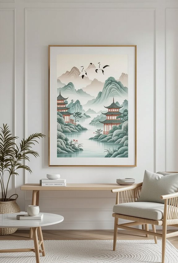 soft pastel oriental landscapes