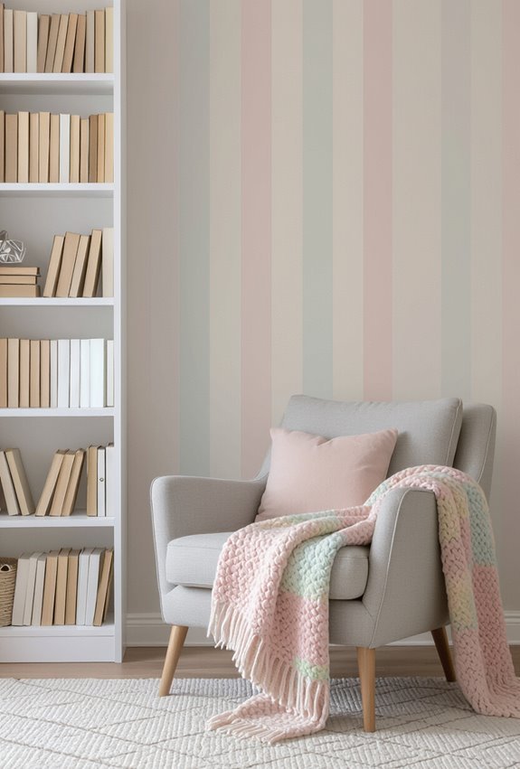 soft pastel striped backdrop