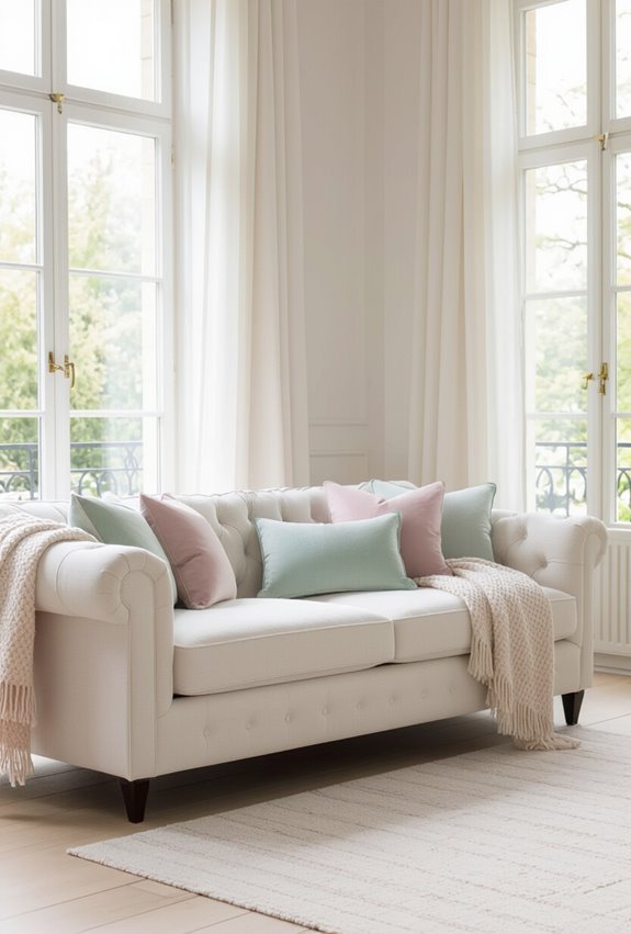 soft pastels complement ivory