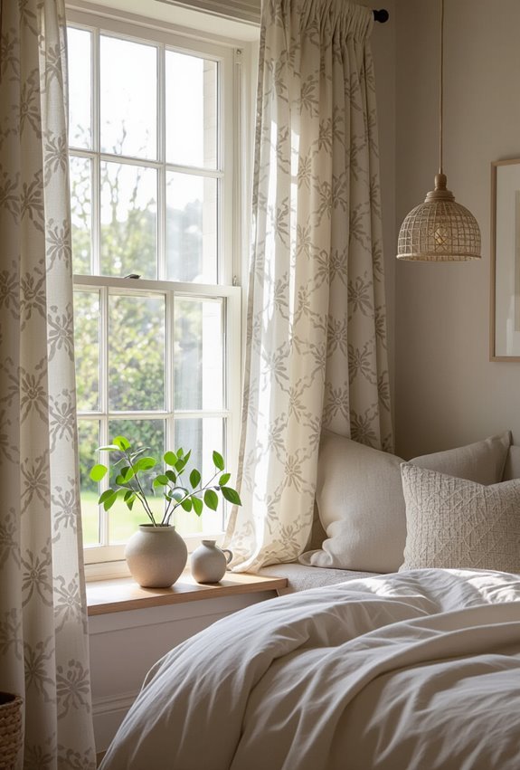soft patterned curtains for coziness
