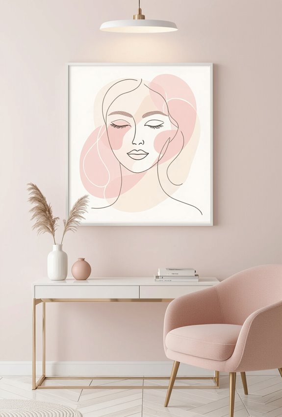 soft pink abstract faces