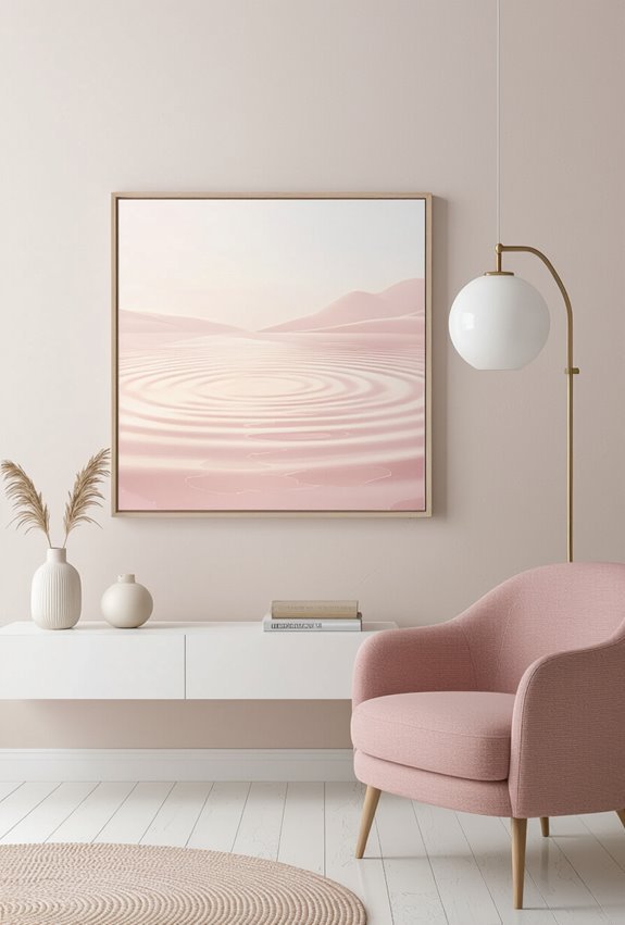 soft pink dreamy waterscape