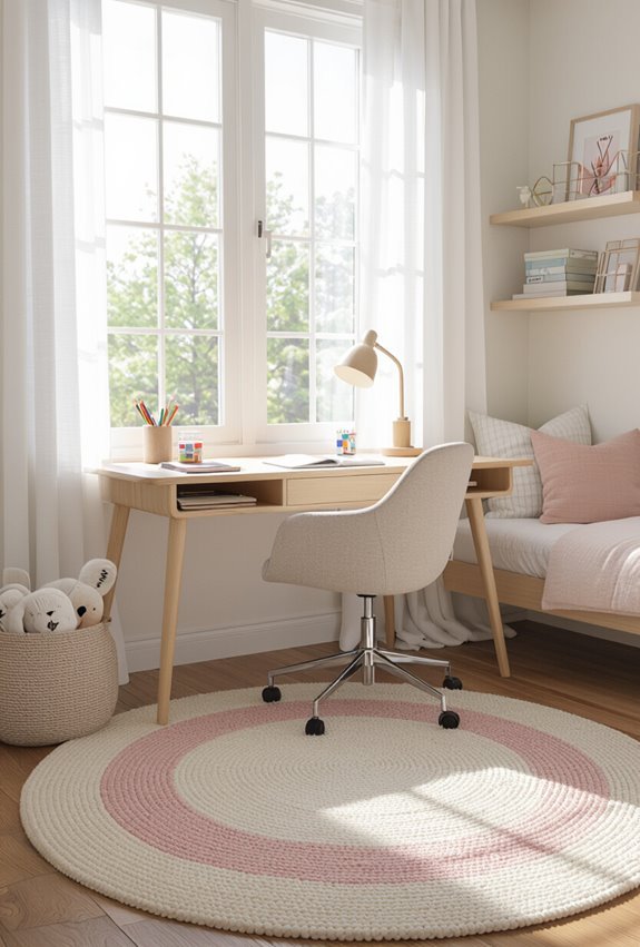 soft rug defines study zone