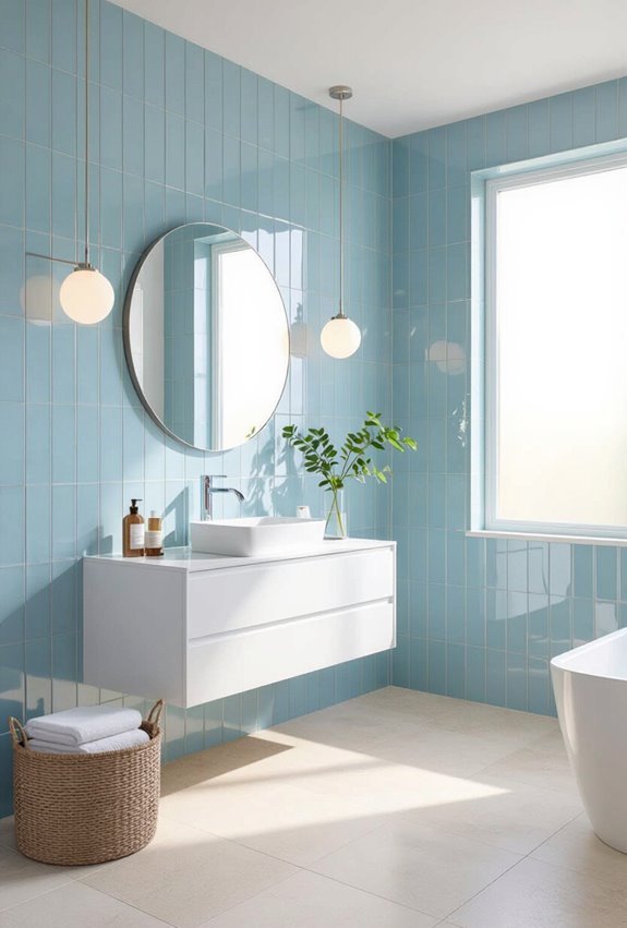 soft sky blue vertical tiles