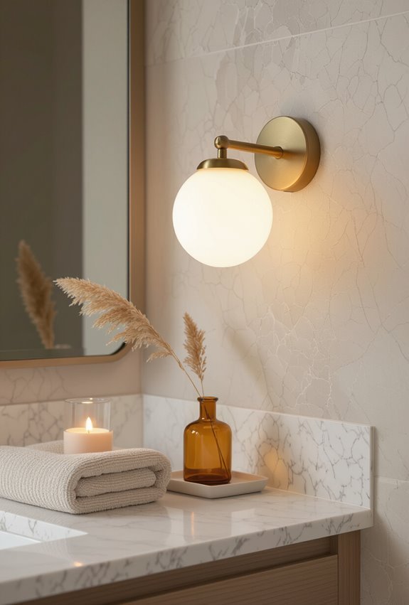 soft warm dimmable bathroom lighting
