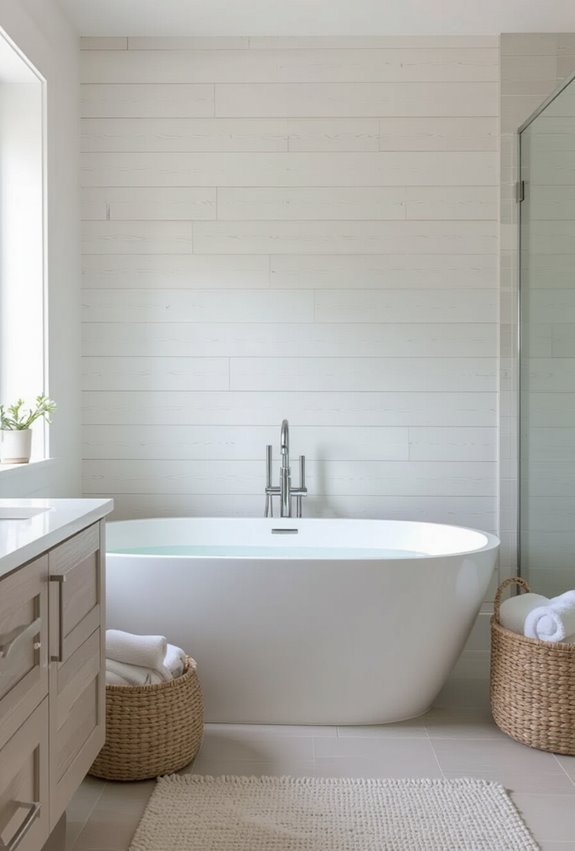 soft whitewashed wood walls