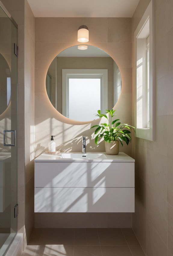 softening ensuite with plants
