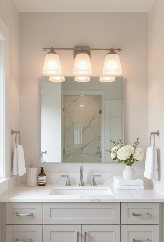softly diffused vanity lighting