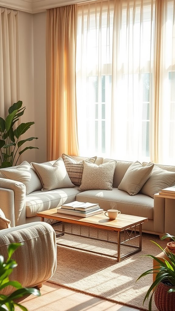 softly drape hanging curtains
