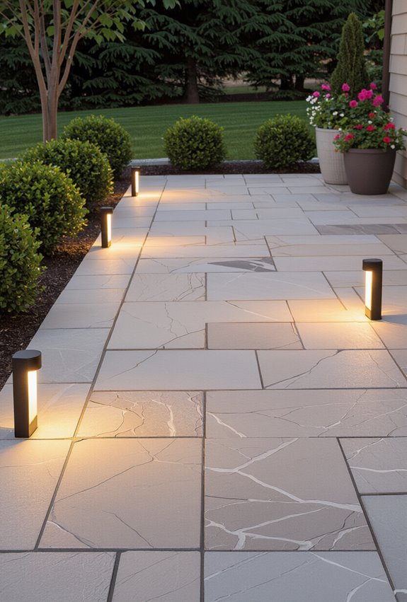 solar and pathway flagstone lighting