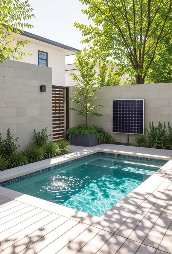 solar heated off grid plunge