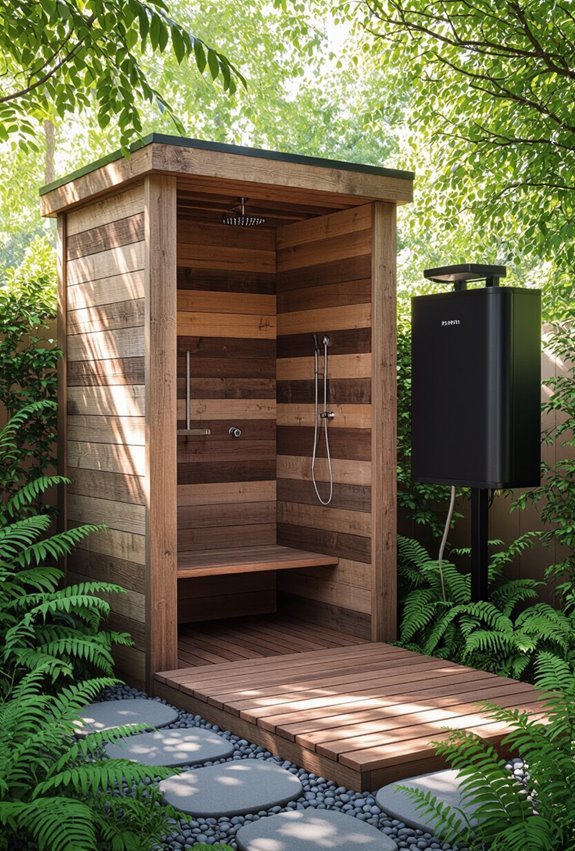 solar heated off grid showers