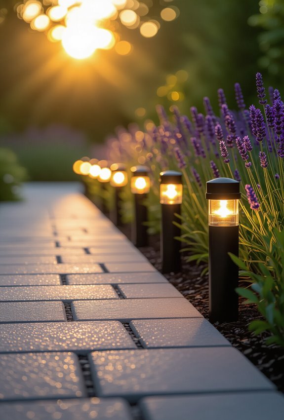 solar pathway stakes define edges